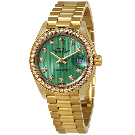 green face rolex women|ladies rolex datejust green face.